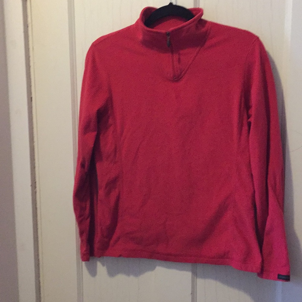 Columbia red fleece Quarter Zip medium